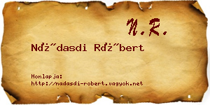 Nádasdi Róbert névjegykártya