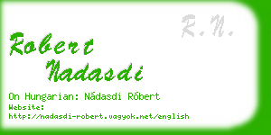 robert nadasdi business card